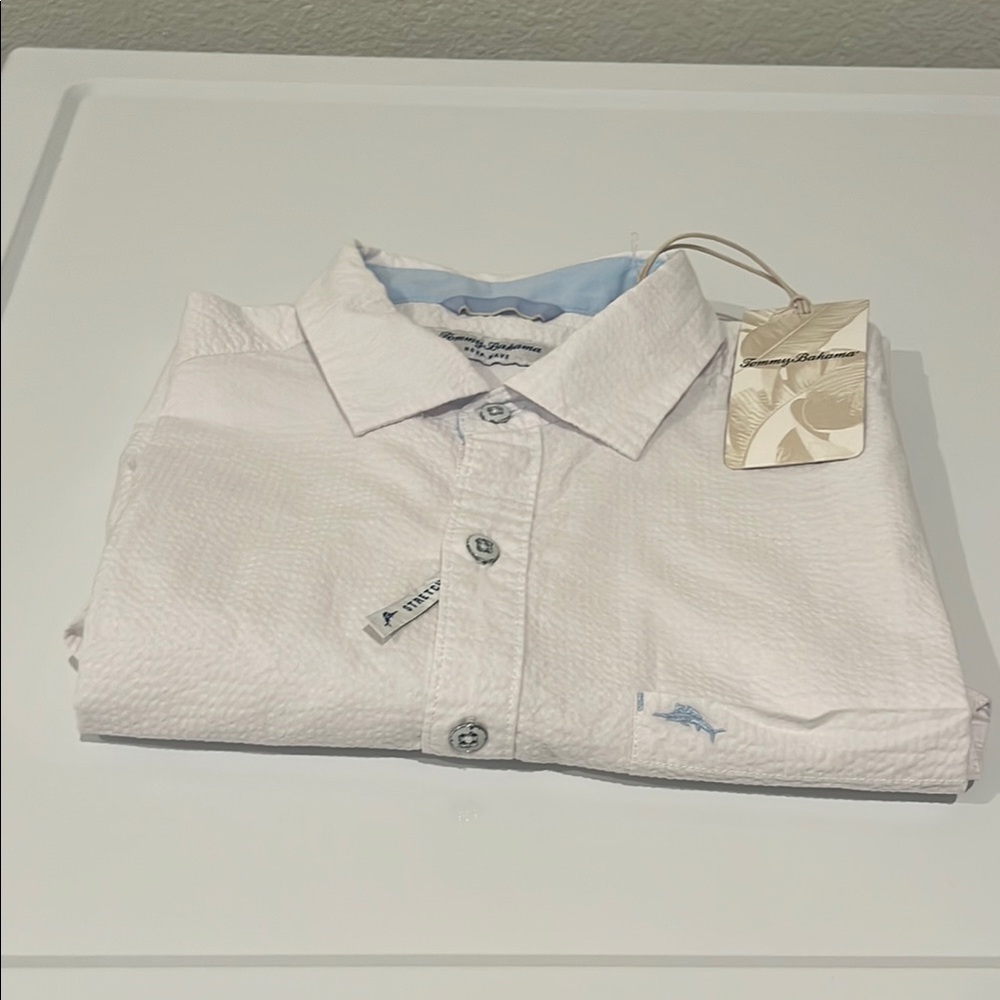 Tommy Bahama White Casual Button Down Shirt. NWT